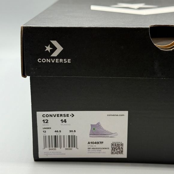 Converse Men's 12 Sneakers Grey Sour Glow Polyester Suede CTAS Hi Chucks A10497F - Picture 11 of 13